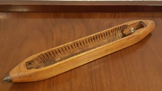 Vintage Cotton Weaving Shuttle - Wooden Flying Shuttle From A Lancashire Mill