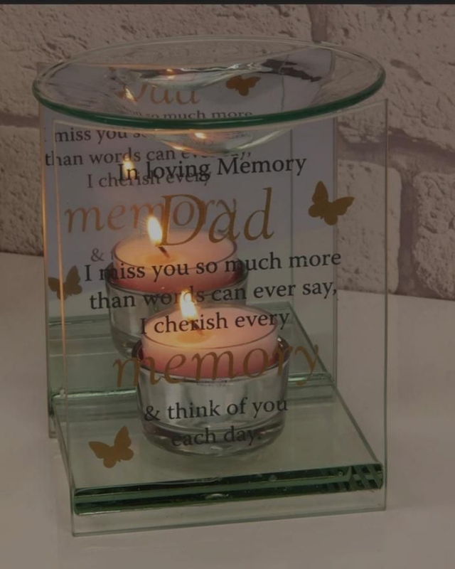 Thoughts of dad mirrored Glass burner 