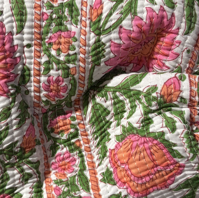 Pink &amp; Green Floral Toiletry Bag - Large