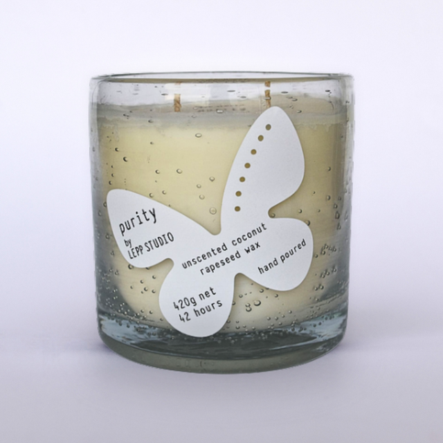 UNSCENTED "PURITY" 2-wick candle