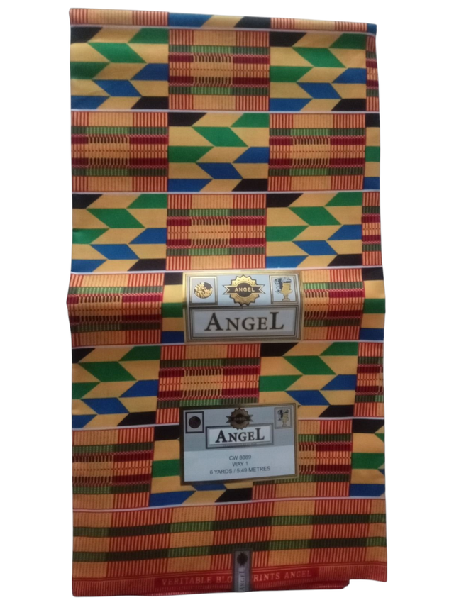 « Le Tissu des Paroles Royales » – Wax Kente 6 Yards (≈ 5,48 m) – 100 % coton