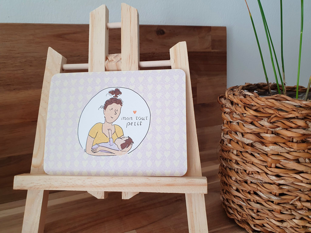 Carte postale "Mon tout petit" – Fond Parme