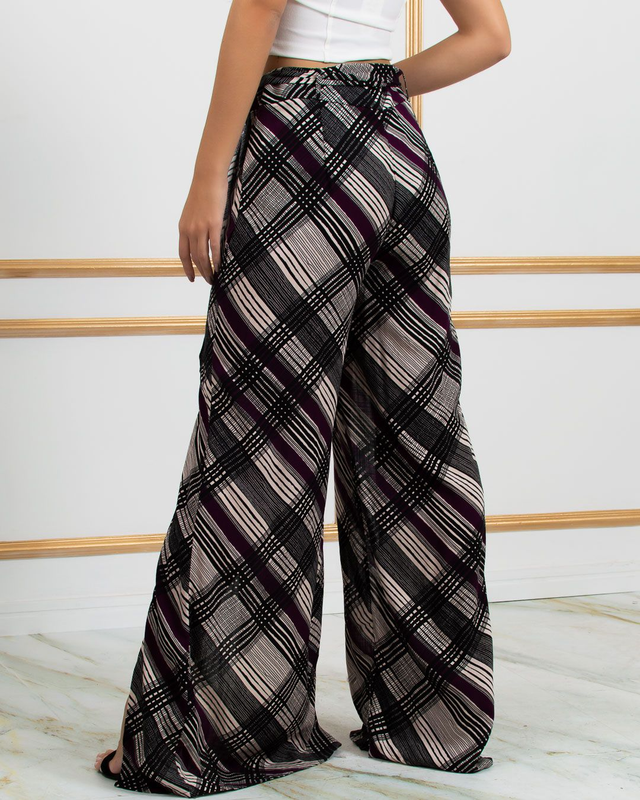 Calça Miss Misses com Zíper e Fenda Cor Roxo