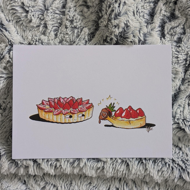Carte postale tartes fraise