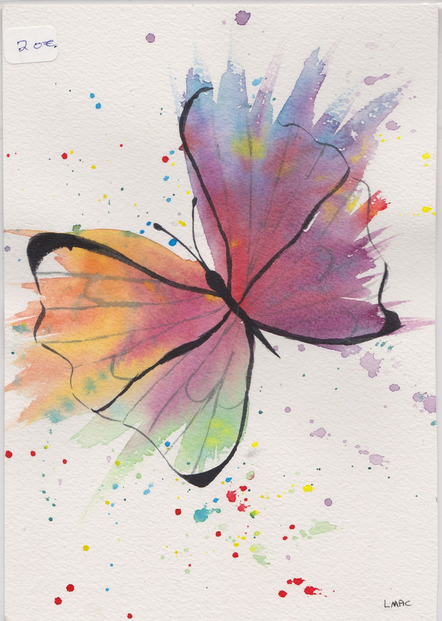 "Papillon abstrait" (14,8 x 21 cm)