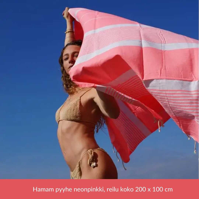 Hamam-pyyhe – Neonpinkki 200 x 100 cm