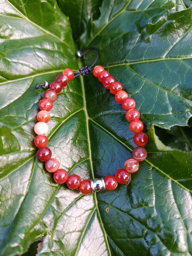 Bracelet KéLYAN en Cornaline – Homme (ajustable)