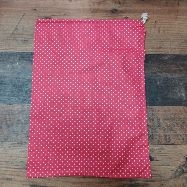 Rouge à pois blanc - Hauteur 40 cm x Largueur 26 cm