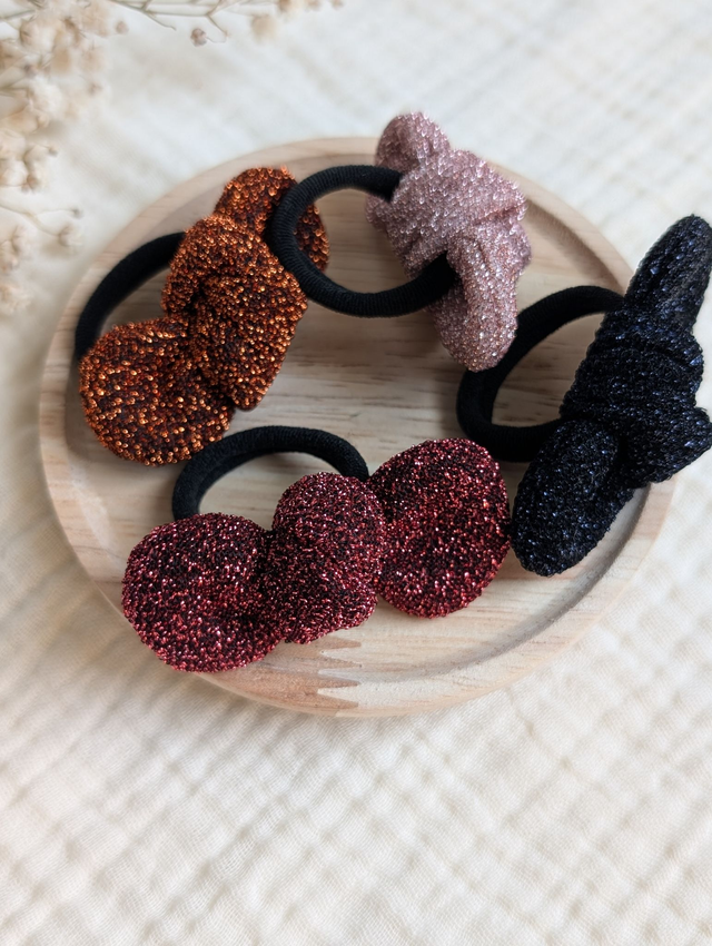 Elastique Noeud Romie à paillettes Edition Spéciale Fêtes