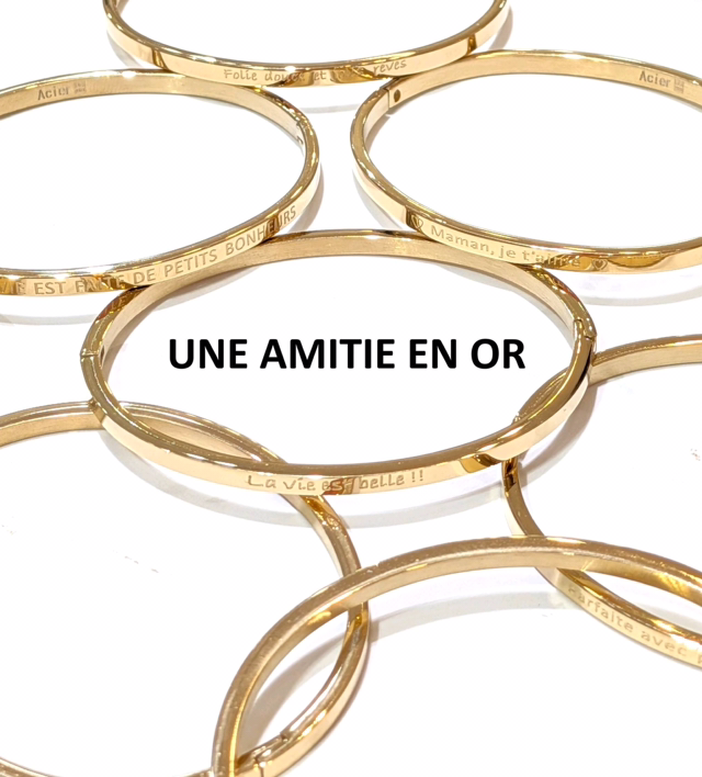 Jonc message graver UNE AMITIÉ EN OR