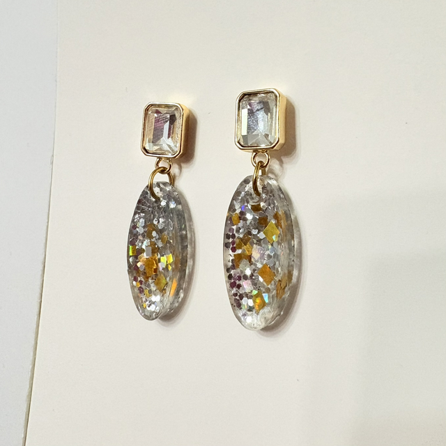 Boucles d’oreilles Cristal Facetté plaqué or et Baameria or cristal