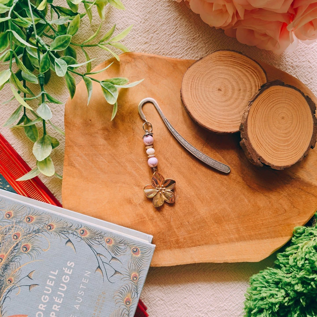 Marque-pages Fleur mauve