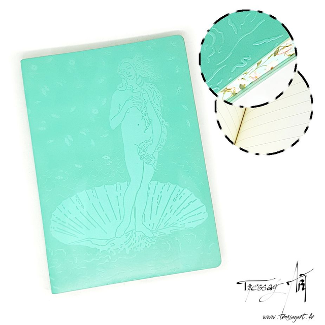 FLAMETREE - CARNET SOUPLE VERT TURQUOISE VENUS BOTICELLI - TB016