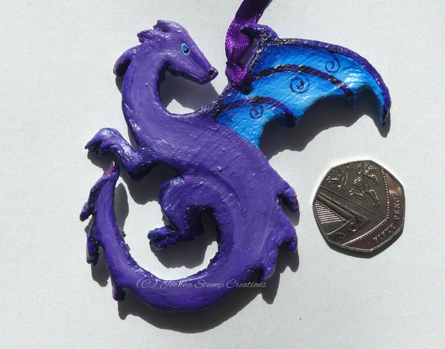 Wonderful "Animal Inspirations" Hanging Gifts, "Purple Dragon". With an inspirational motto on the reverse.
