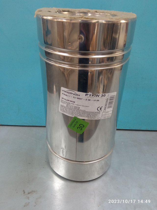 PTR30 - élément droit 250 D100 INOX - 2PTIELDR100330 