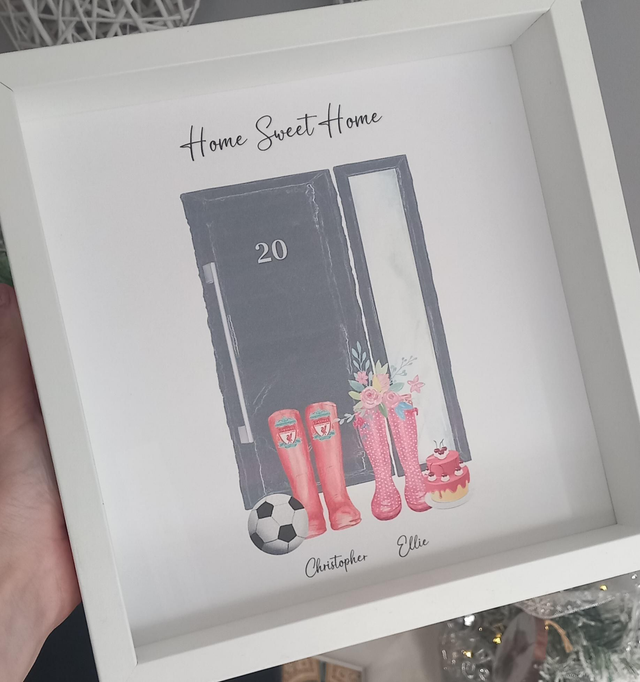 New home personalised front door and welly print 
