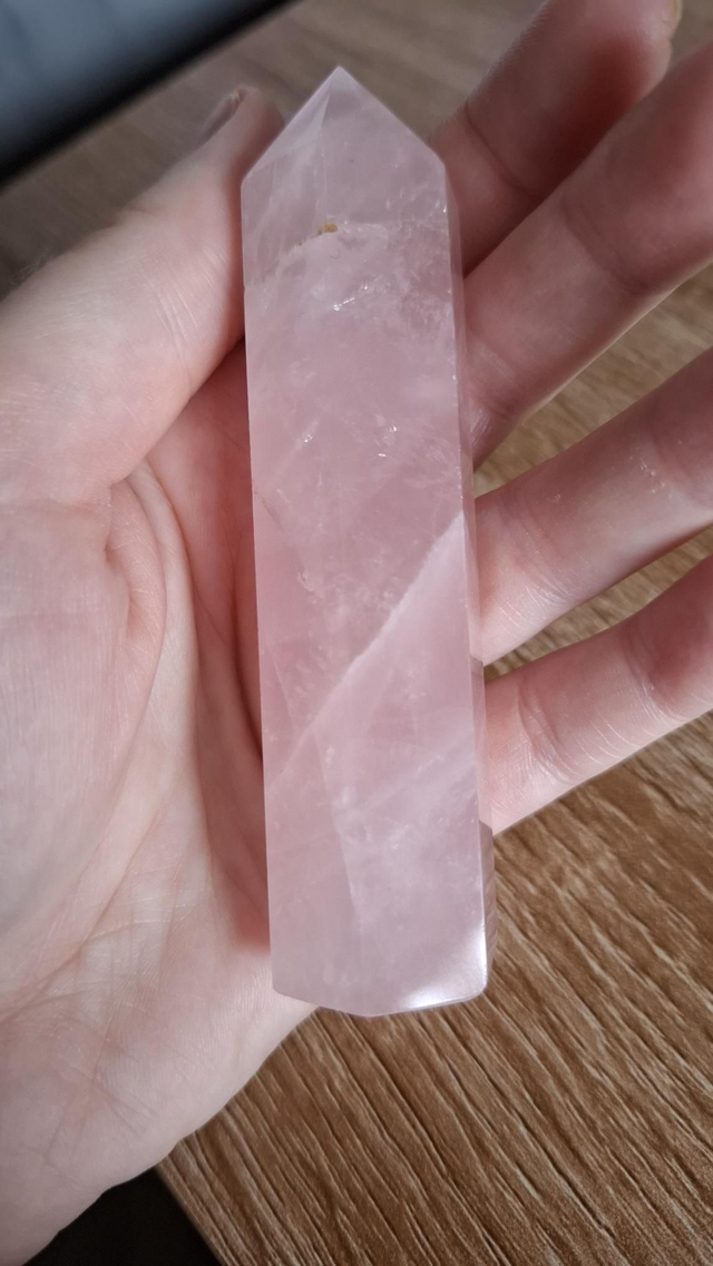 Small rose quartz tower