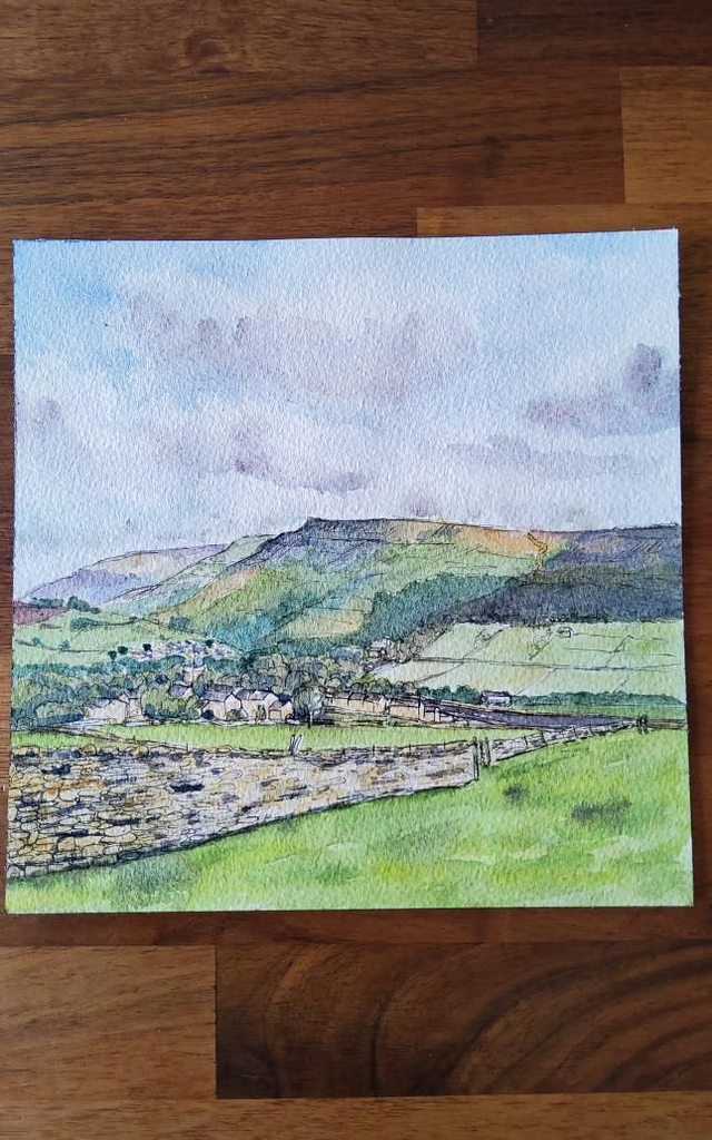 Grinton, Swaledale in the Yorkshire Dales- original ink and wash painting. 