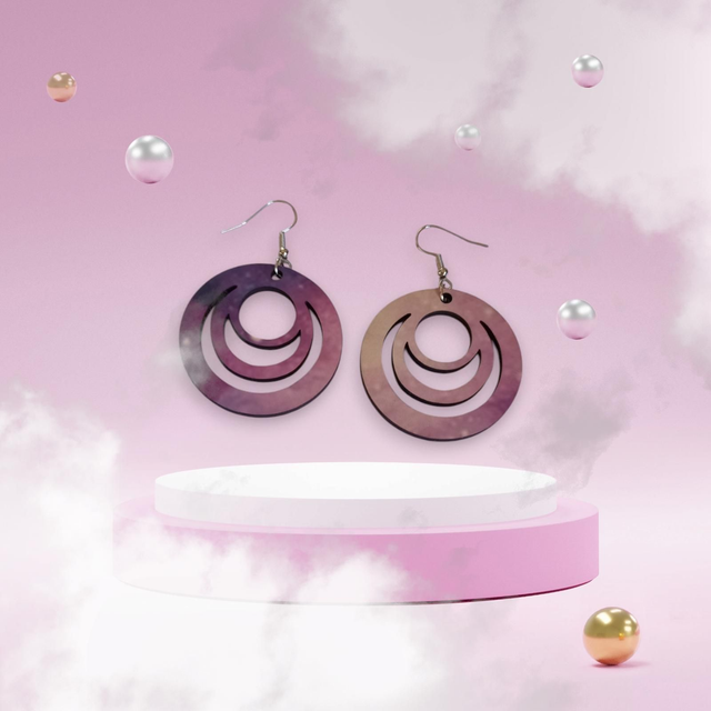 Boucle d'oreille rose