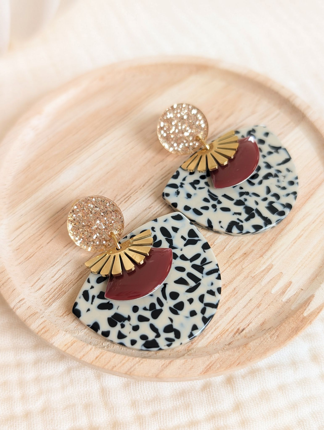 Boucles d'oreilles SUZON bordeaux