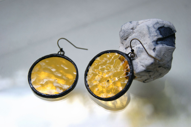 Boucles d'oreilles Unies ● Jaune ocre