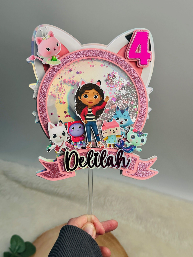 Personalised Gabby's Dollhouse Shaker Cake Topper