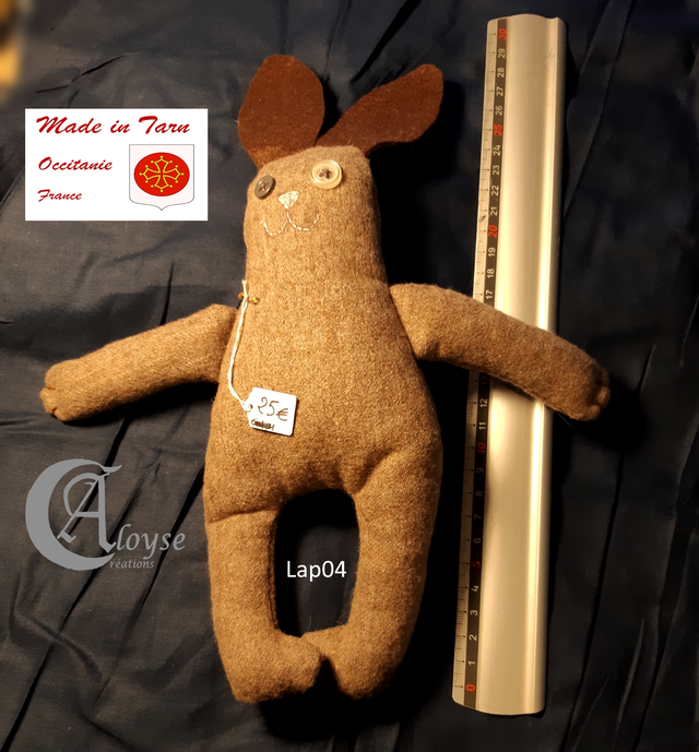 lapin cousu main laine et feutrine