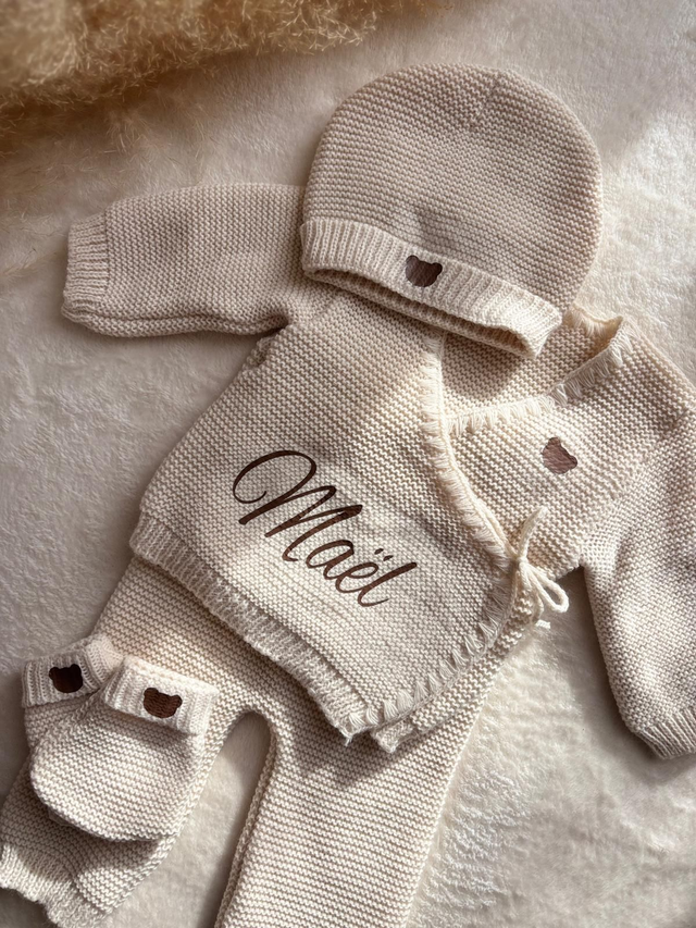 Ensemble bébé naissance Beige 0/3 mois