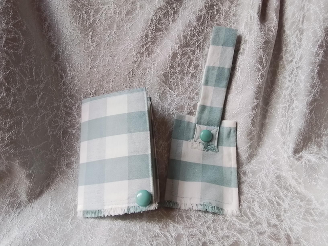 Blue Check Passport Cover and Tag