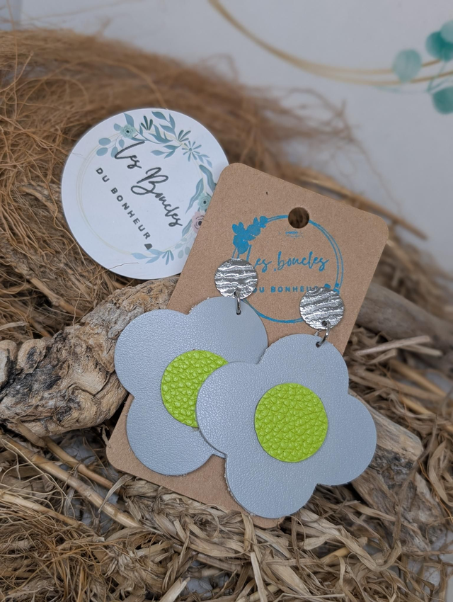 Fleur grise vert  fl005