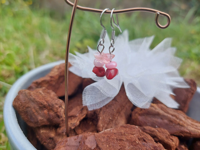 Boucle d'oreille pendante Pierre & Perle