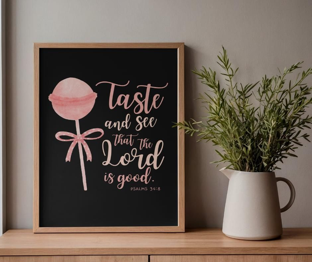 Taste and see framed print