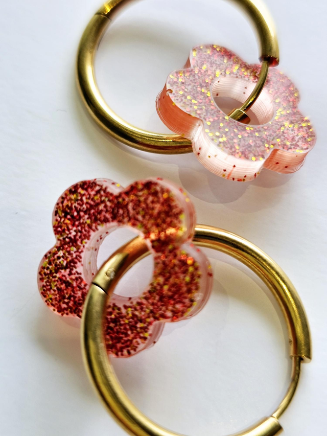 CREOLES EDEN PAILLETTES ROUGES & OR