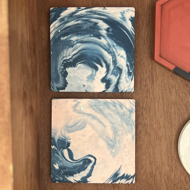 Coasters - square - *seconds* - pink and navy 