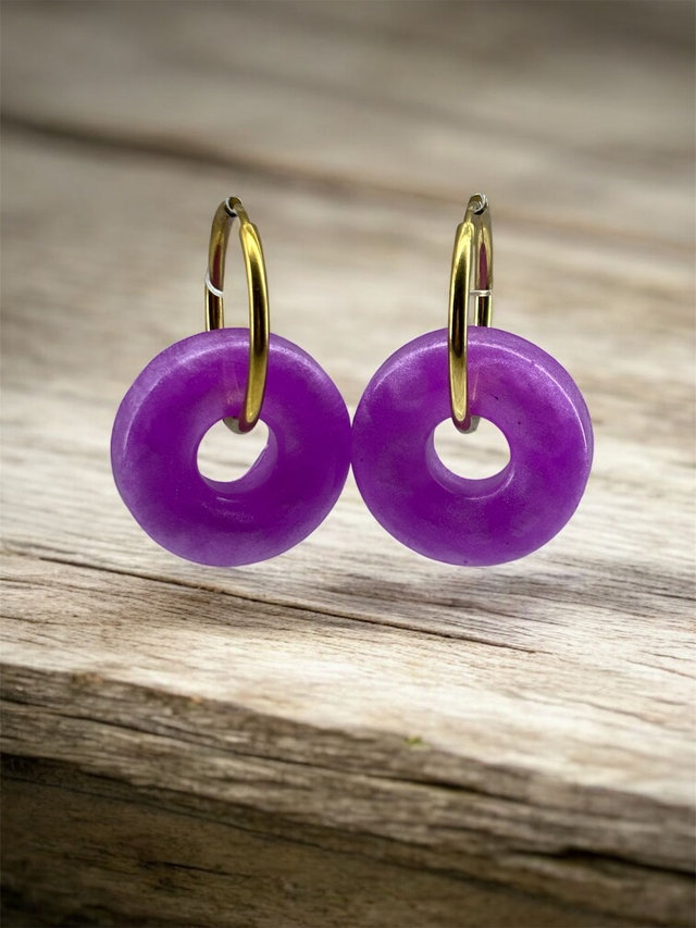 Boucles d'oreilles "donut" résine époxy