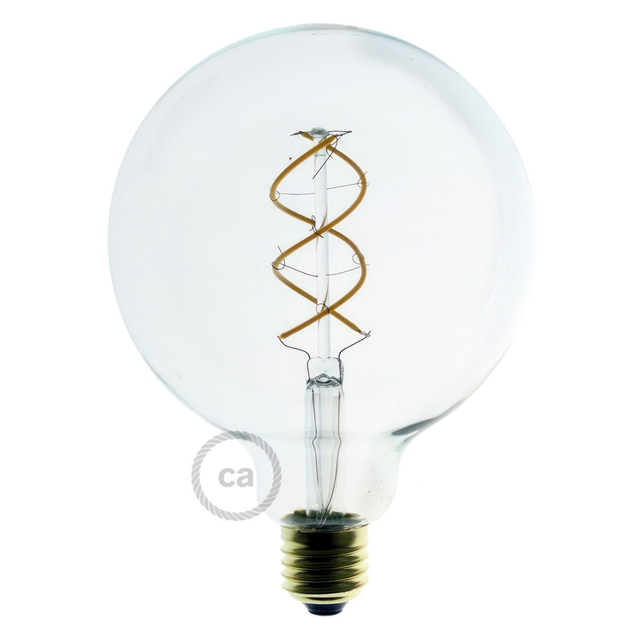 transparent - Globo Curved Spirale LED-Glühbirne