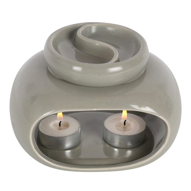Glossy Grey Double Wax Burner 