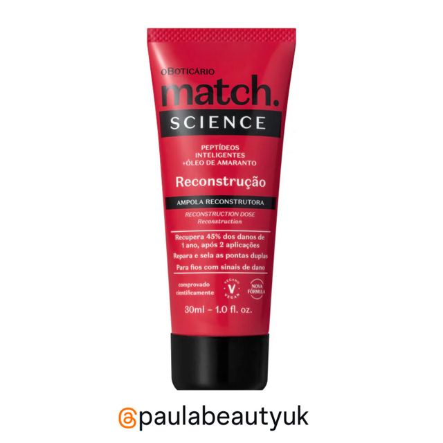 Ampola Capilar Match Science Reconstrução 30ml O Boticário