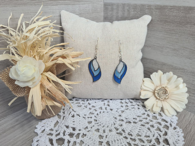 Boucles d&#039;oreilles argentées feuilles Légères Et Hypoallergénique