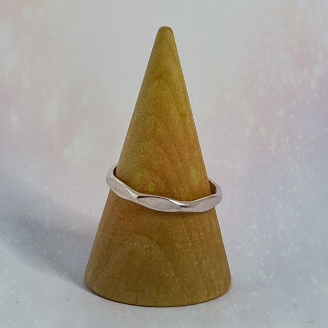 Silver Hammered Stacking Ring