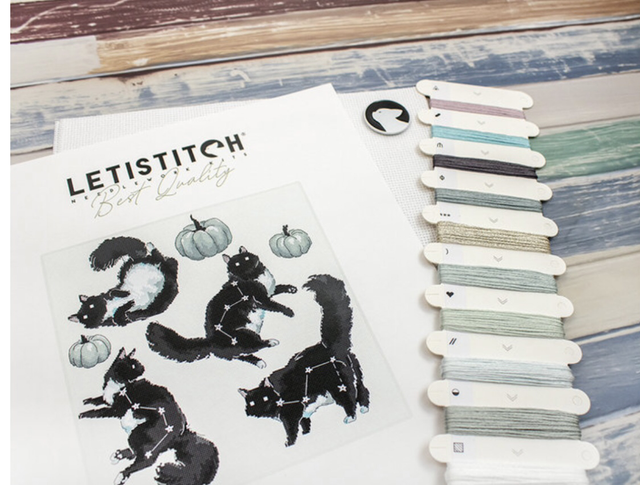 Cat Constellation counted cross stitch by Letitstitch 