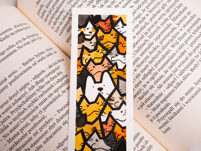 PSIOkalipsa! zakładka do książki, ręcznie malowana akwarela 