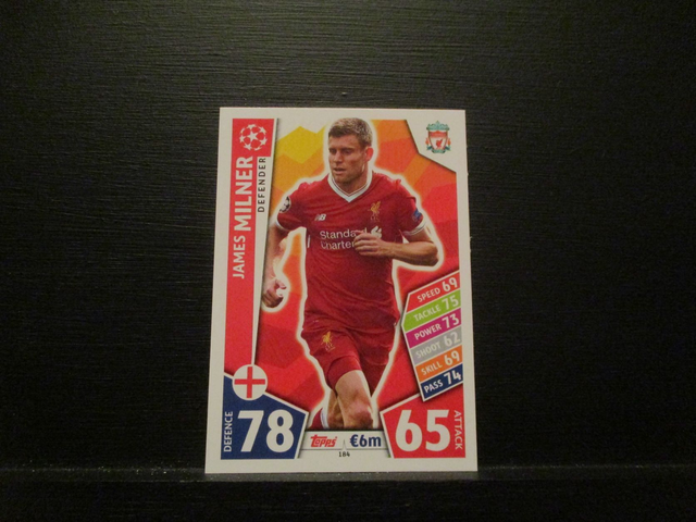 James Milner - UEFA Champions League Match Attax 2017/18 Original Trading Card #184