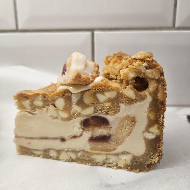 Cherry Bakewell Cookie Pie Slice