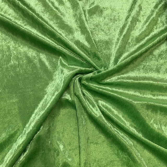Apple Green Crushed Stretch Velvet