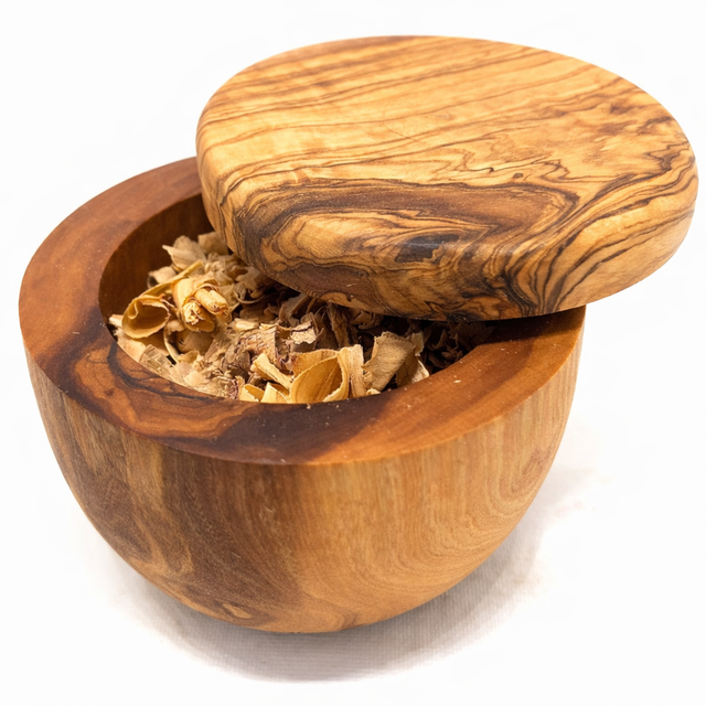 Scented Jar – Tuscan Olive Wood - Natural Finish · With Lid