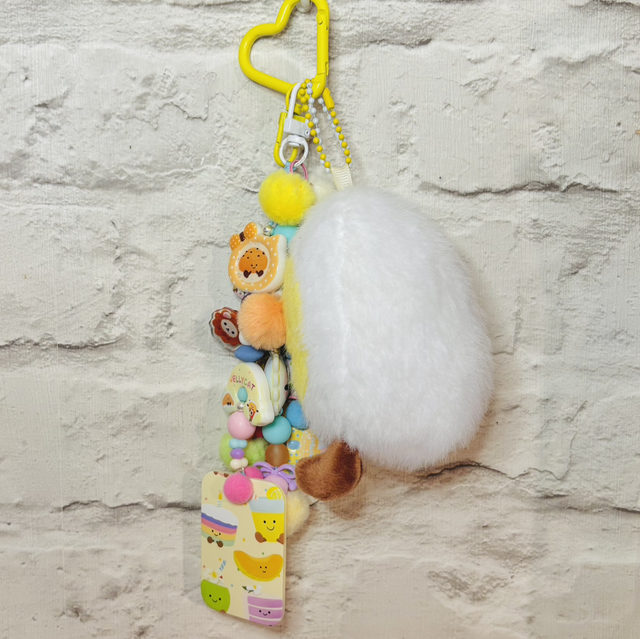 Cute Egg Character plush beaded keychain