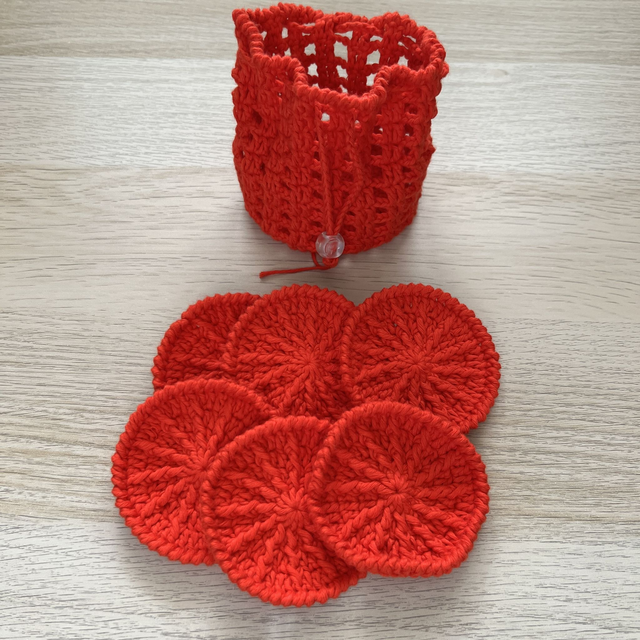 6 Cotons nettoyant/démaquillant et son filet de lavage