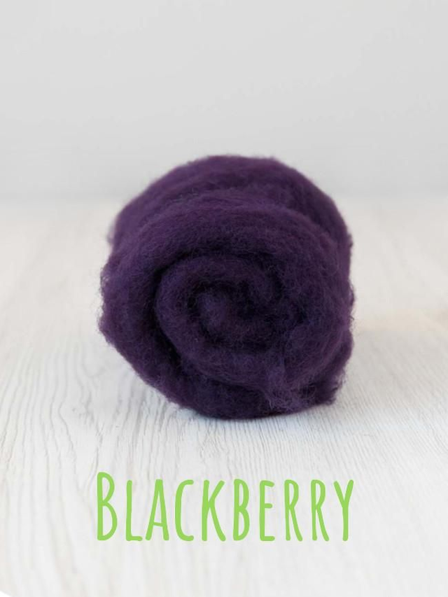 Carded wool for Needle Felting Maori DHG Carded Batt - Blackberry