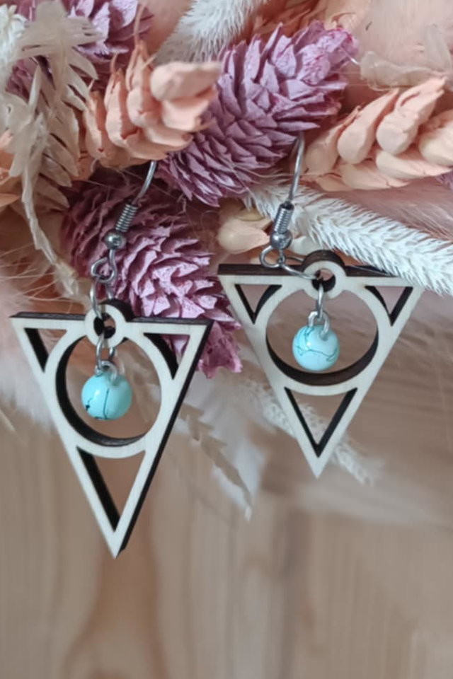 Boucles d&#039;oreilles, triangle et cercle inscrit